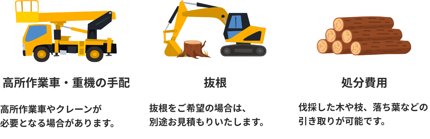 高所作業車/抜根/処分費用