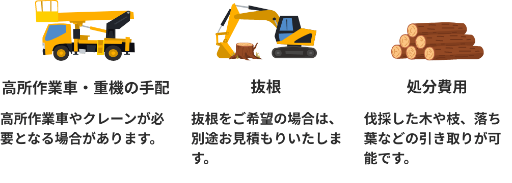 高所作業車/抜根/処分費用