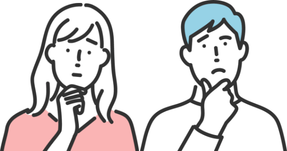 困っている男女のイラスト