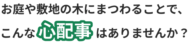 お庭や敷地の木にまつわることで、こんな心配事はありませんか？